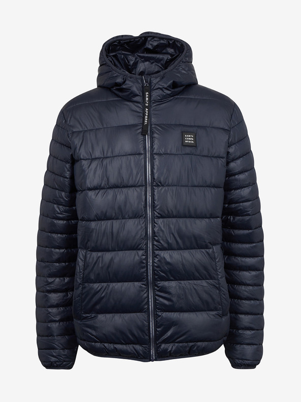 Sam 73 Sötétkék férfi téli steppelt kabát Sam 73