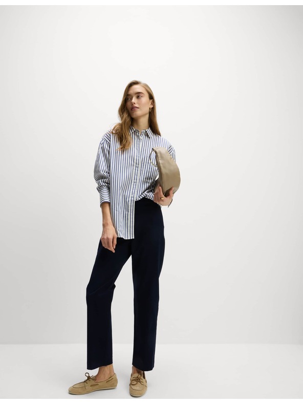 Marks & Spencer Marks & Spencer bokazárós nadrág, magas pamuttartalommal, tengerkék