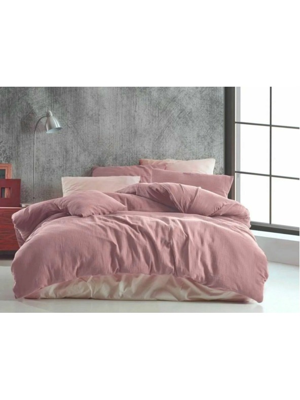 Kvalitex Hosszabbított muszlin párnahuzat 140x220, 70x90cm rózsaszín