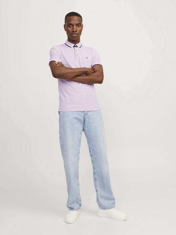 Jack & Jones Világos rózsaszín férfi polo póló Jack & Jones