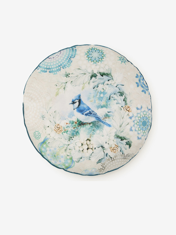 HIP Átmérő 55 cm - Kék és krémszínű, megfordítható párna HIP Camunda motívummal