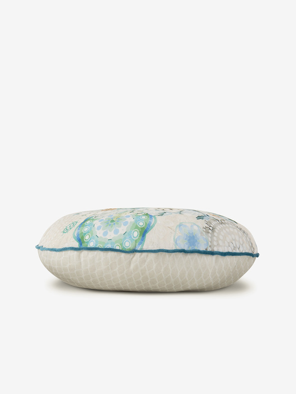 HIP Átmérő 55 cm - Kék és krémszínű, megfordítható párna HIP Camunda motívummal