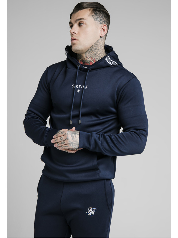 Siksilk Sötétkék SikSilk férfi kapucnis pulóver