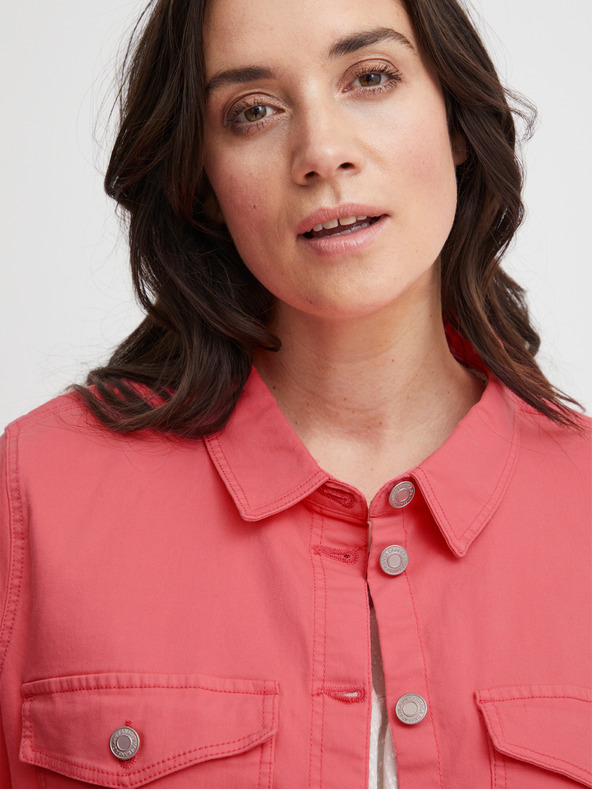 Fransa Rózsaszín női farmer ingkabát Fransa