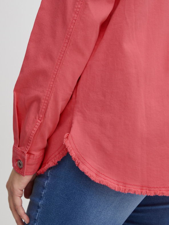 Fransa Rózsaszín női farmer ingkabát Fransa