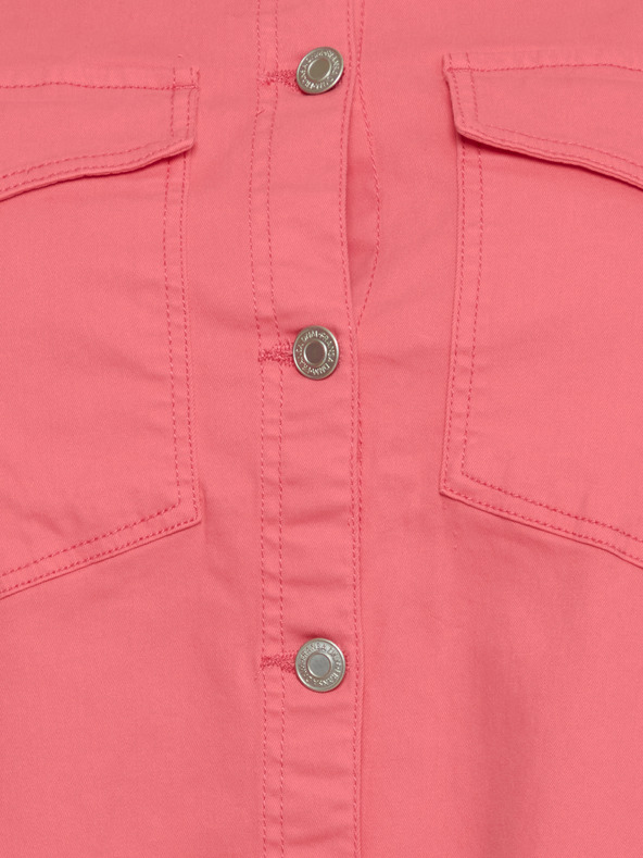 Fransa Rózsaszín női farmer ingkabát Fransa