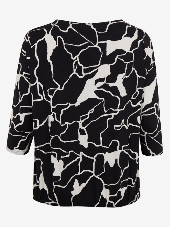 Fransa Fehér-fekete női mintás blúz Fransa