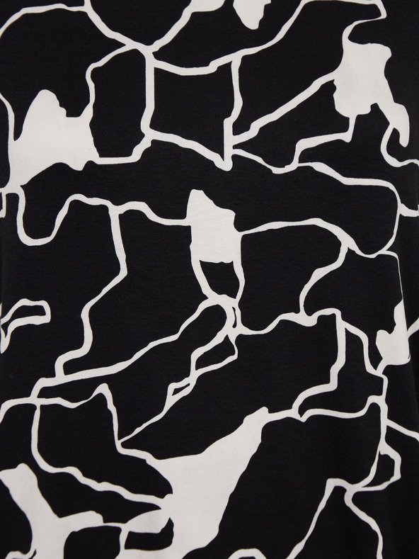 Fransa Fehér-fekete női mintás blúz Fransa