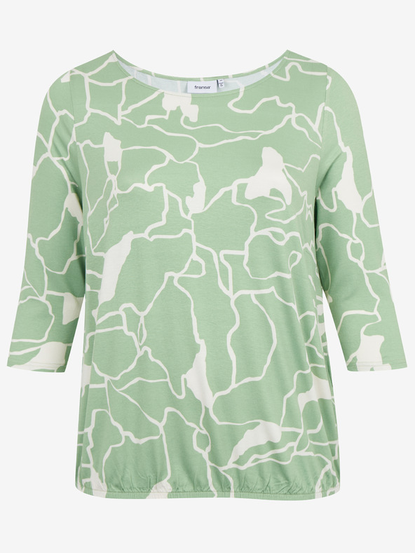 Fransa Női fehér és zöld mintás blúz Fransa