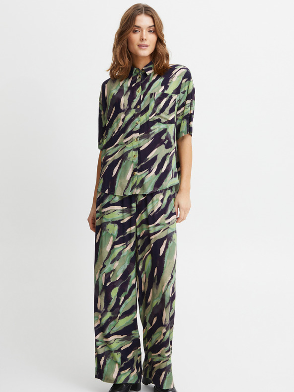 Fransa Fekete és zöld női mintás ing Fransa