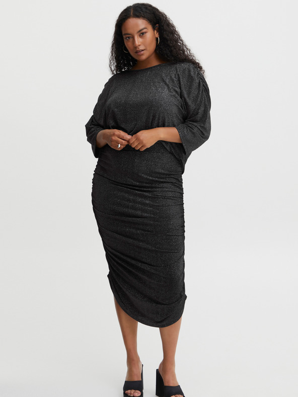 Fransa Fransa fekete női metálos hüvelyszoknya