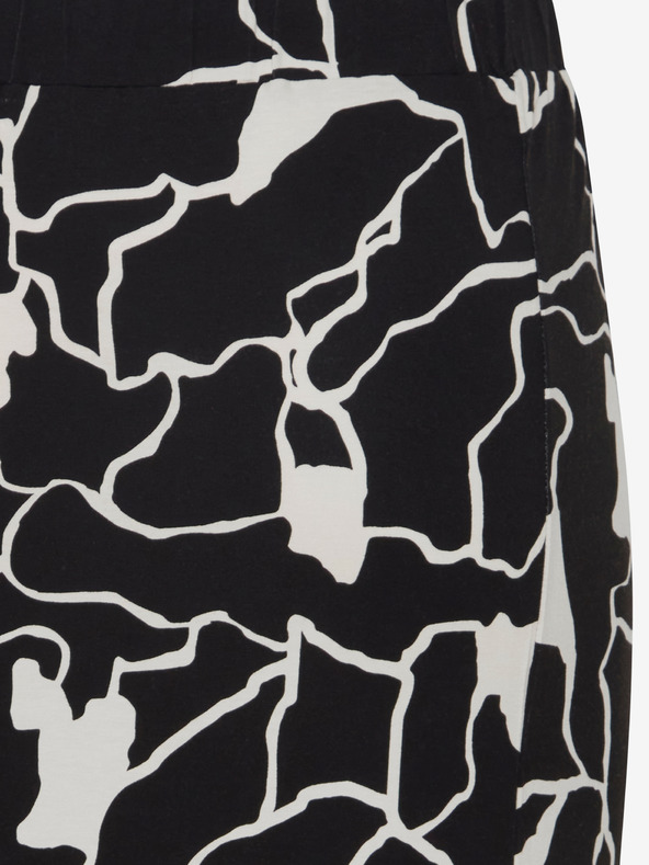 Fransa Fehér és fekete Női mintás midi szoknya Fransa