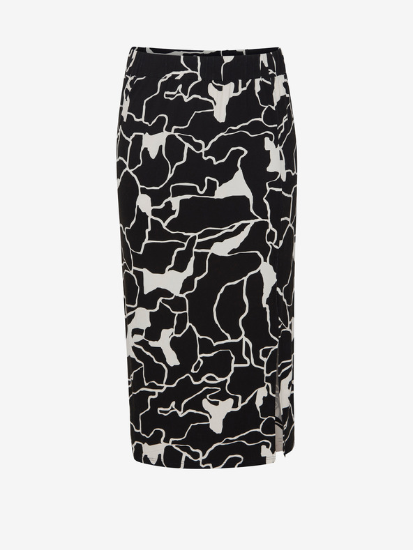 Fransa Fehér és fekete Női mintás midi szoknya Fransa