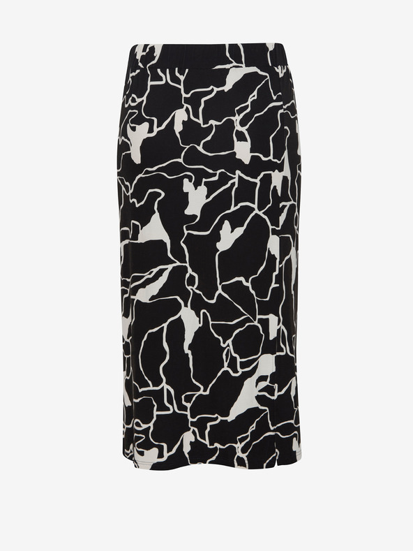 Fransa Fehér és fekete Női mintás midi szoknya Fransa