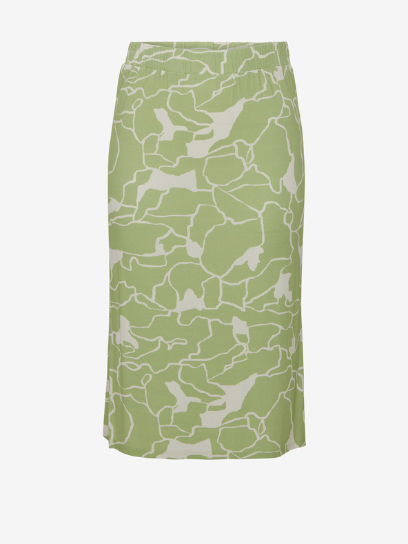 Fransa Fehér és zöld női mintás midiszoknya Fransa