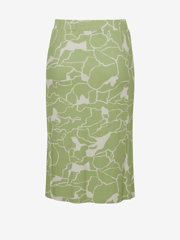 Fransa Fehér és zöld női mintás midiszoknya Fransa