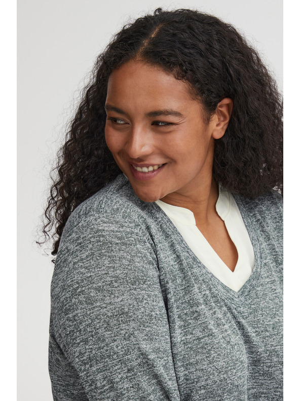 Fransa Női szürke szürke pulóver ingbetéttel Fransa