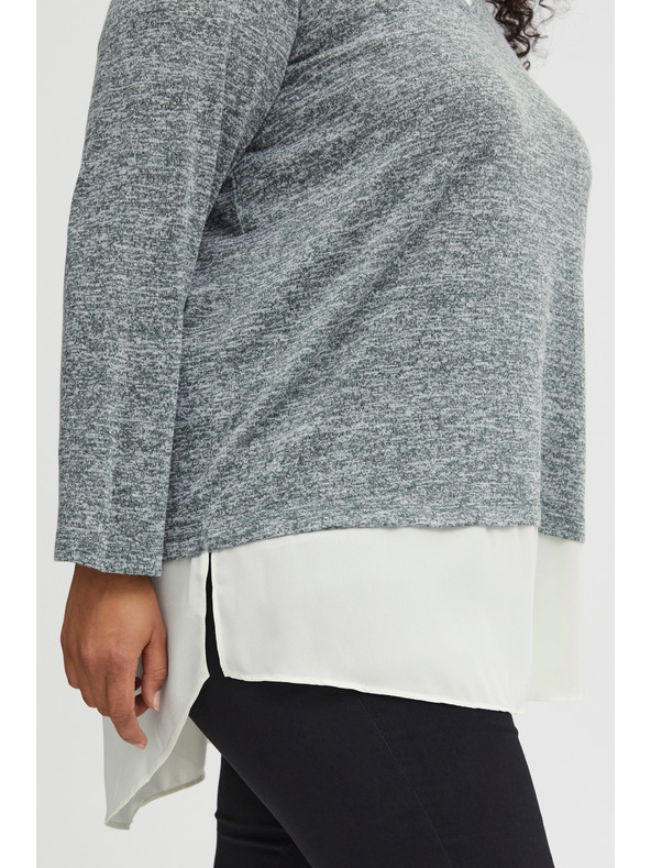 Fransa Női szürke szürke pulóver ingbetéttel Fransa