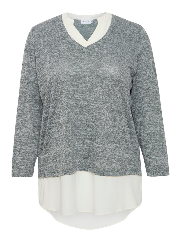 Fransa Női szürke szürke pulóver ingbetéttel Fransa