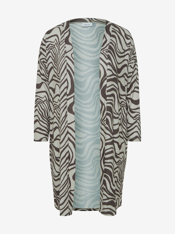 Fransa Női barna-fehér mintás kardigán Fransa