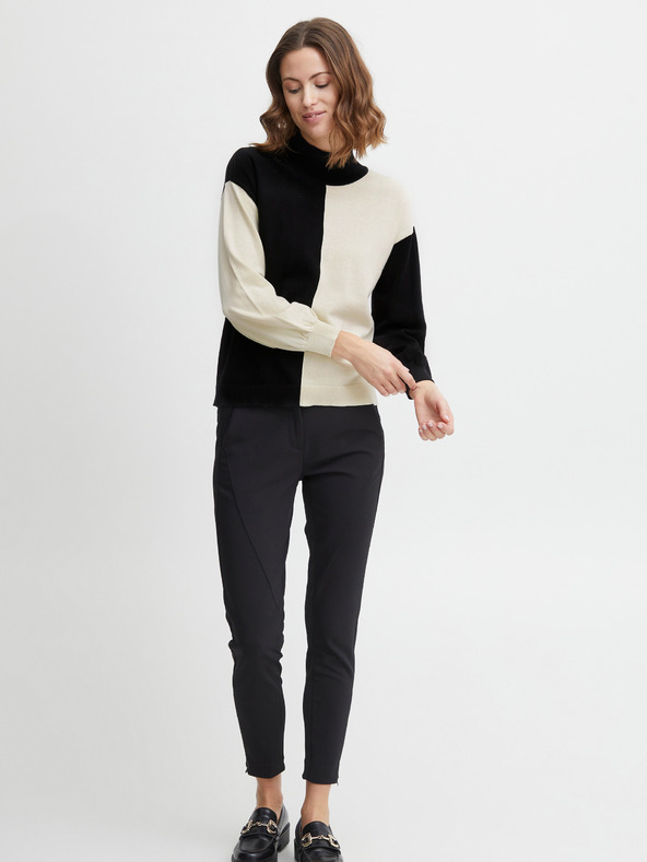 Fransa Krém és fekete női pulóver Fransa