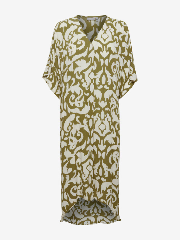 Fransa Fehér és khaki színű női mintás pólóruha Fransa