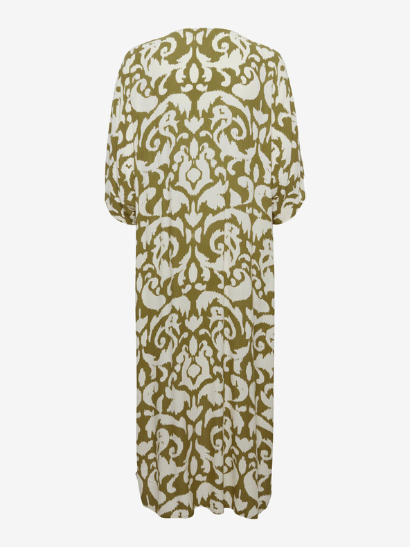 Fransa Fehér és khaki színű női mintás pólóruha Fransa