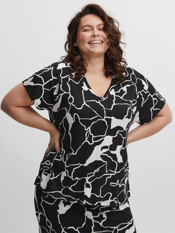 Fransa Fehér és fekete Női mintás póló Fransa