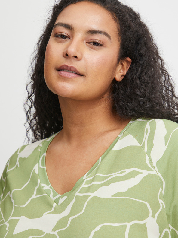 Fransa Fehér és zöld női mintás póló Fransa